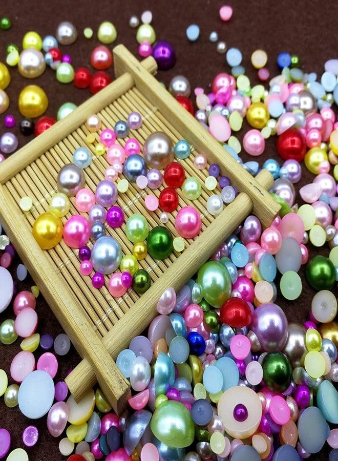 DIY Crafts Pack Of 800 Pcs, Random Sizes Colour, As Image Half Round Imitation Pearls Flatback Satin Luster ABS Unsorted (Pack Of 800 Pcs, Random Sizes Colour) - Image 1